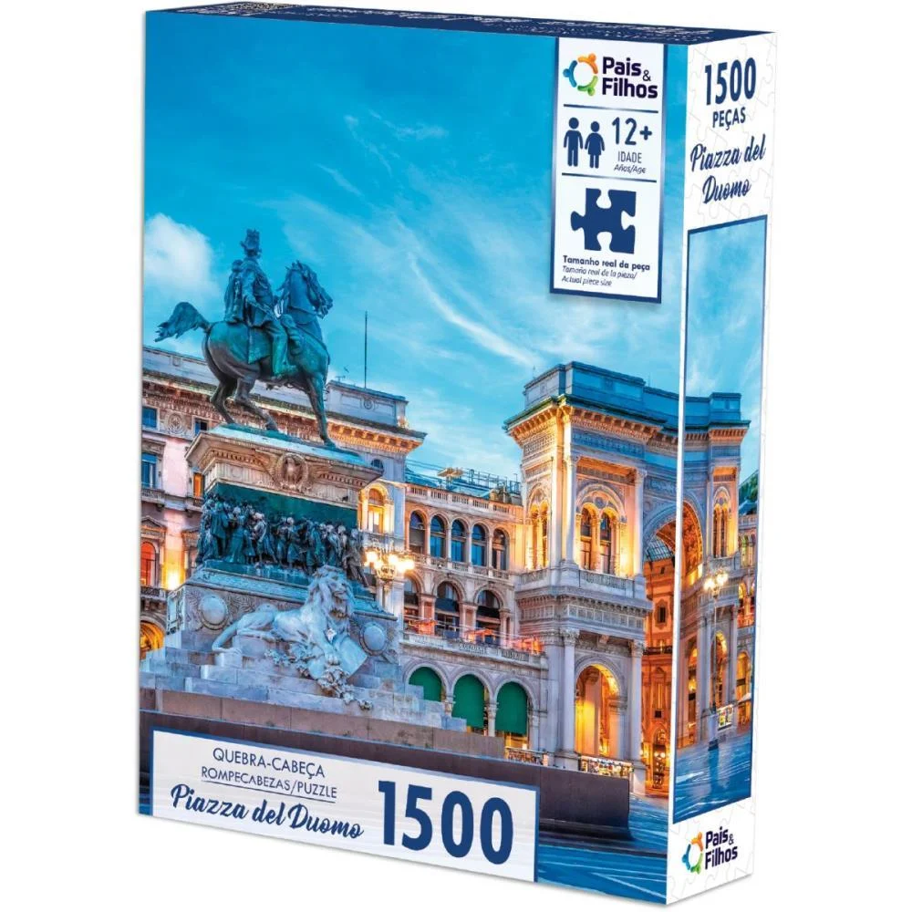 Quebra-Cabeca Cartonado Piazza Del Duomo 1500 Pecas Pais E Filhos - imagem 3