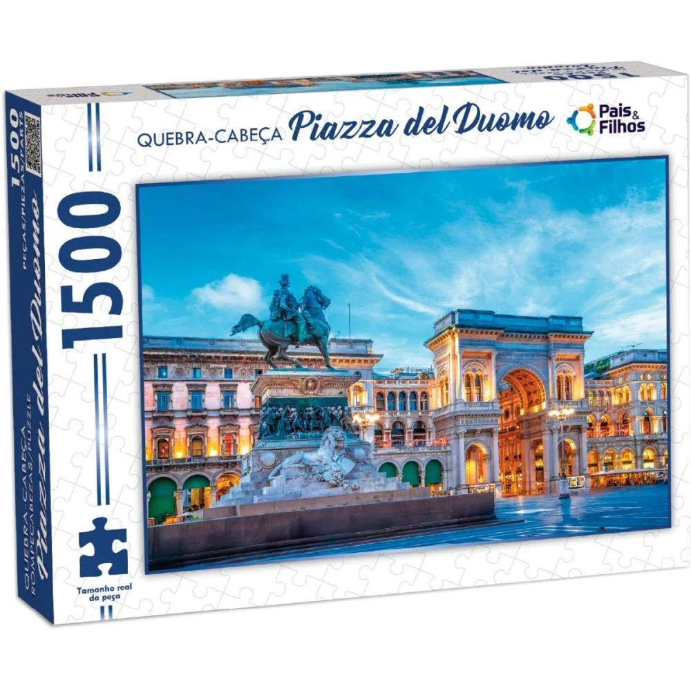 Quebra-Cabeca Cartonado Piazza Del Duomo 1500 Pecas Pais E Filhos - imagem 4