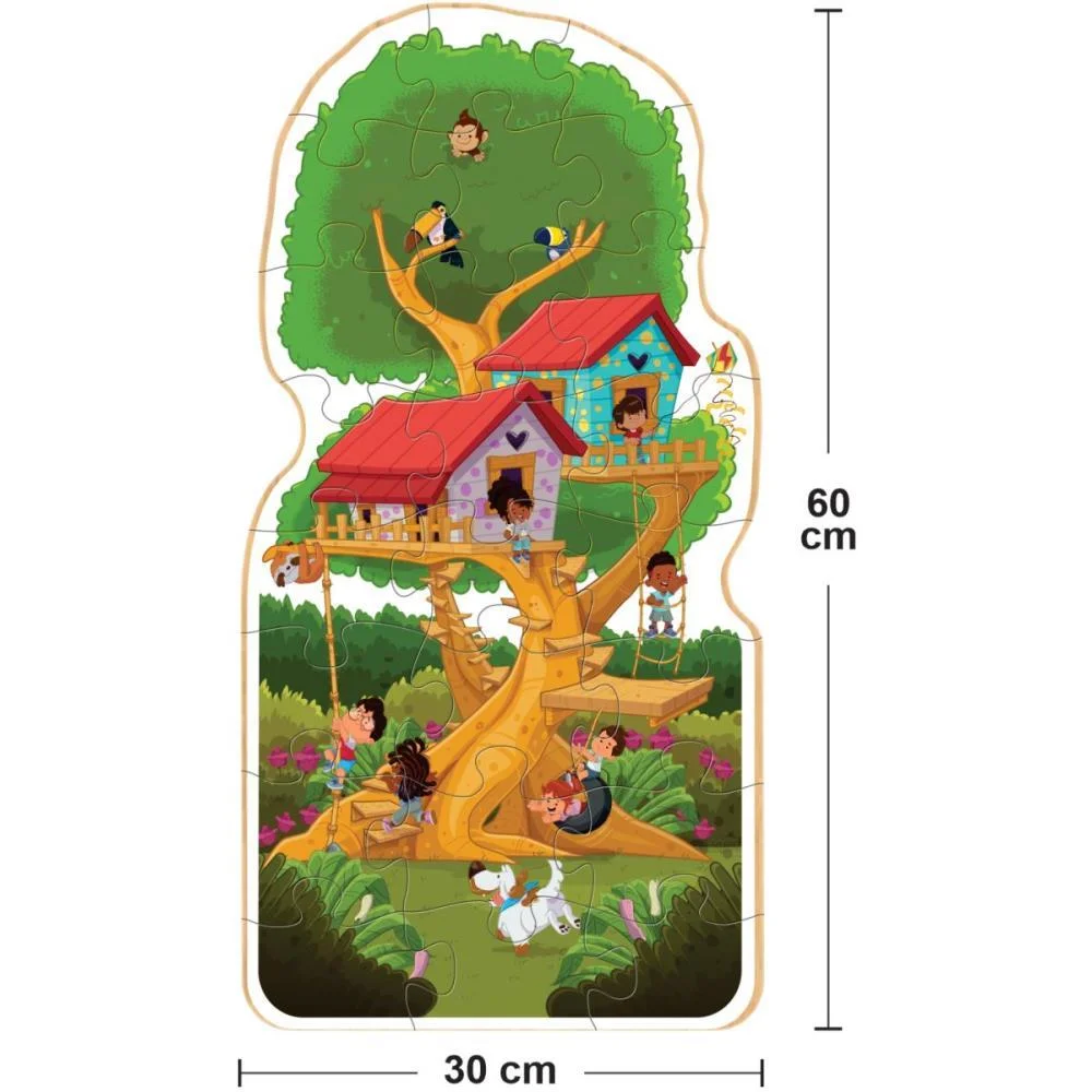 Quebra-Cabeca Madeira Casa Na Arvore Gigante 24Pcs Nig Brinquedos - imagem 3