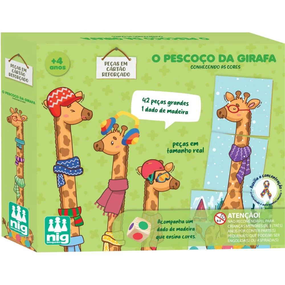 Brinquedo Pedagogico Madeira O Pescoco Da Girafa Nig Brinquedos - imagem 2