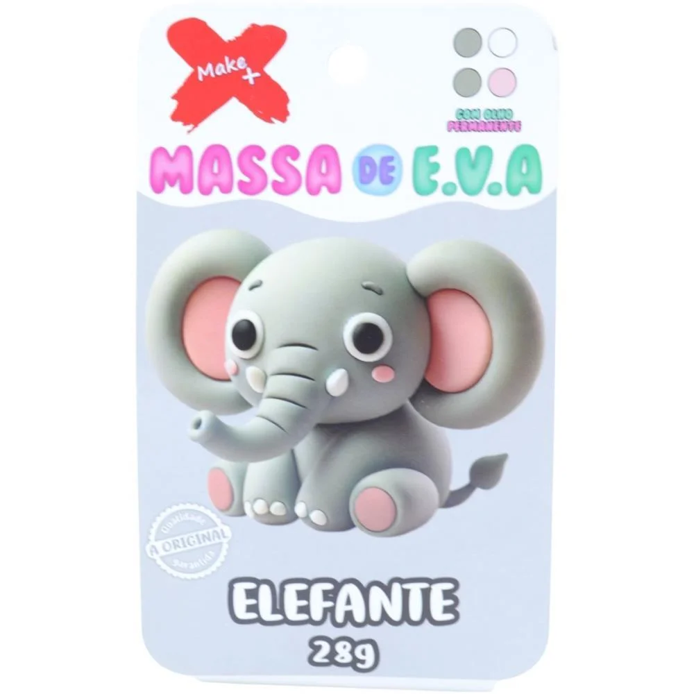 Massa De Eva Criativa Elefante C/04 Cores 28G Make+ - imagem 4