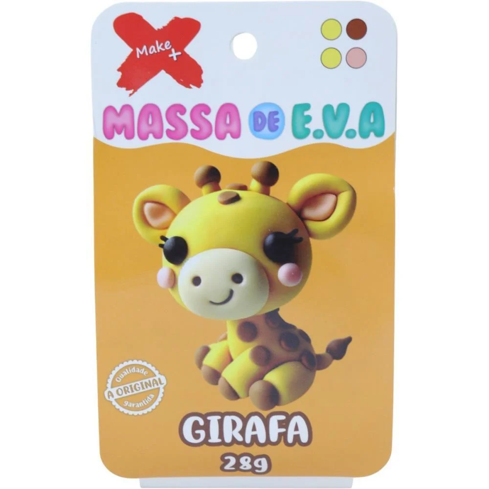 Massa De Eva Criativa Girafa C/04 Cores 28G Make+ - imagem 2
