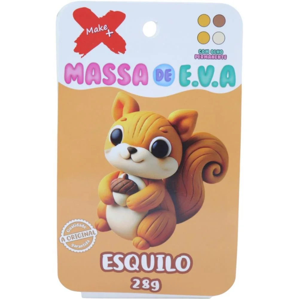 Massa De Eva Criativa Esquilo C/04 Cores 28G Make+ - imagem 2