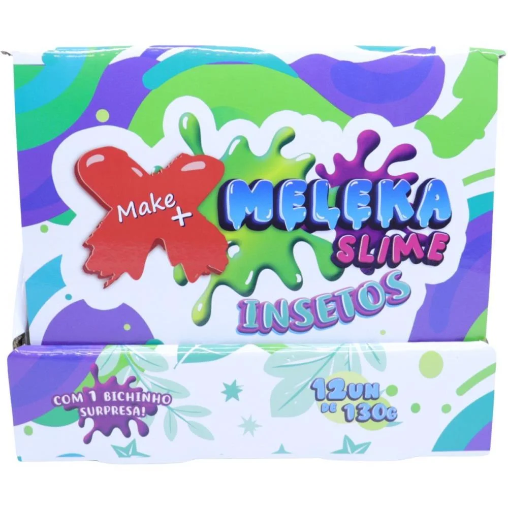 Slime Meleka Insetos Sortidos 130G Make+ C/ 12 Unidades - imagem 5