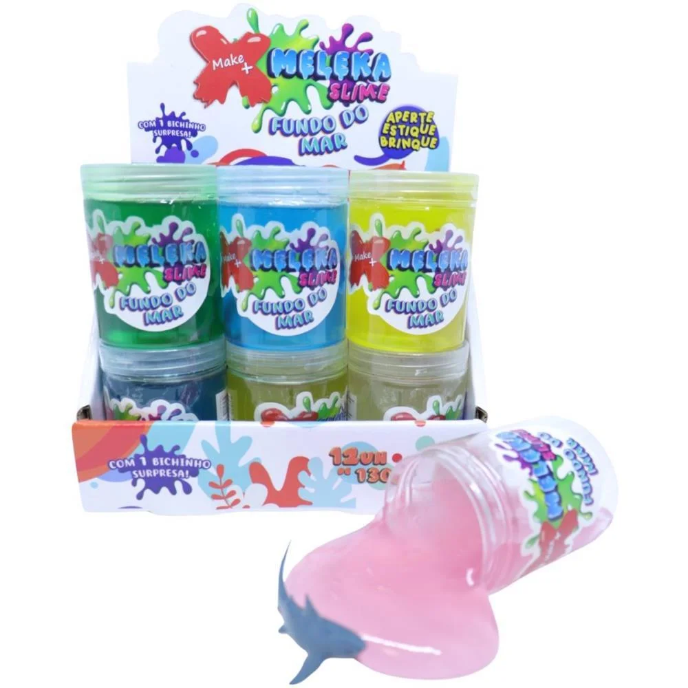 Slime Meleka Fundo Do Mar 130G Make+ C/ 12 Unidades - imagem 6