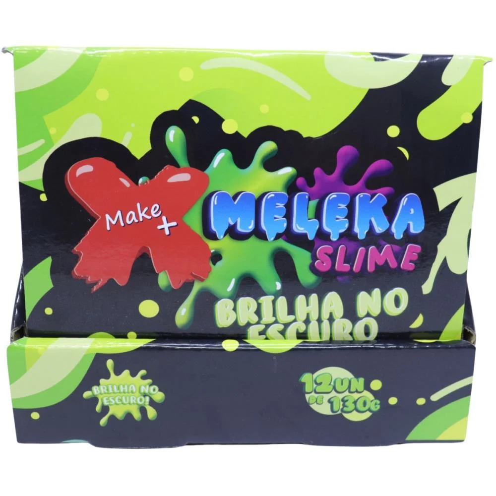 Slime Meleka Brilha No Escuro 130G Make+ C/ 12 Unidades - imagem 5