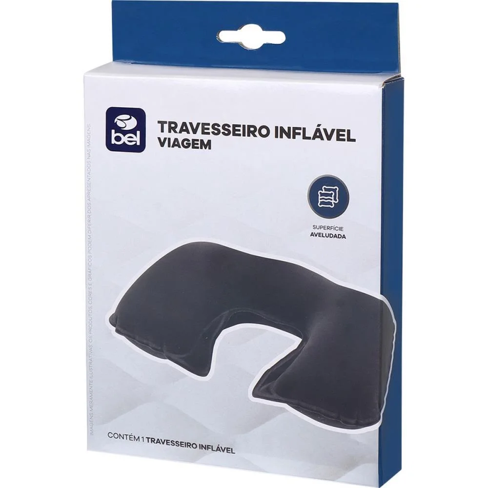 Almofada Pelucia Pescoco Inflavel Viagem 45X28C Bel - imagem 7