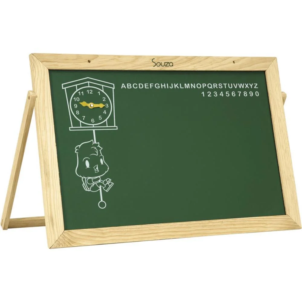 Lousa Infantil Quadro C/Alfab./Relogio 60X40 Souza - imagem 3