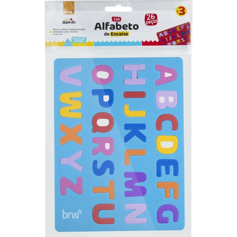 Brinquedo Pedagogico Eva Dipedu Alfabeto 26 Letras Brw (Blister) - imagem 4