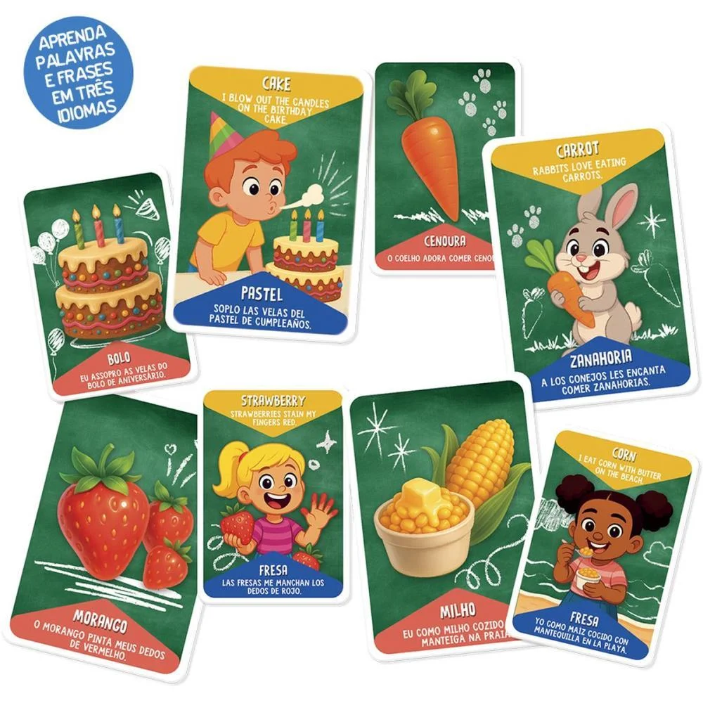 Jogo Educativo Cartas Geniais Idiomas C/36 Toyster - imagem 4