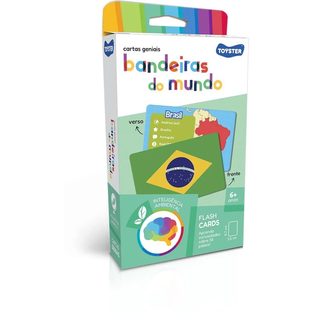 Jogo Educativo Cartas Geniais Bandeiras Mundo Toyster - imagem 3
