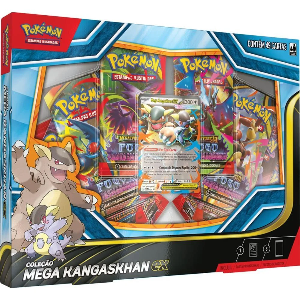 Jogo De Cartas Pokemon Box Mega Kangaskhan Ex Copag - imagem 4