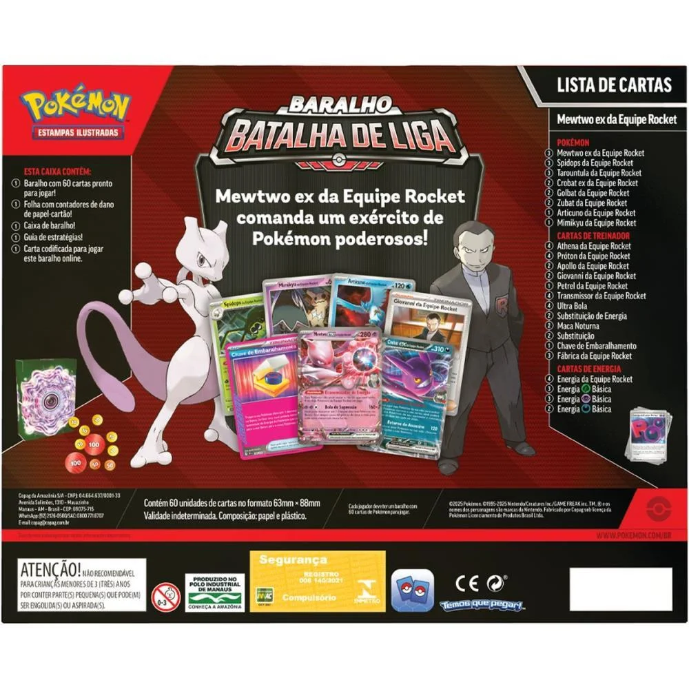 Jogo De Cartas Pokemon Deck Batalha Mewtwo Ex Copag - imagem 3