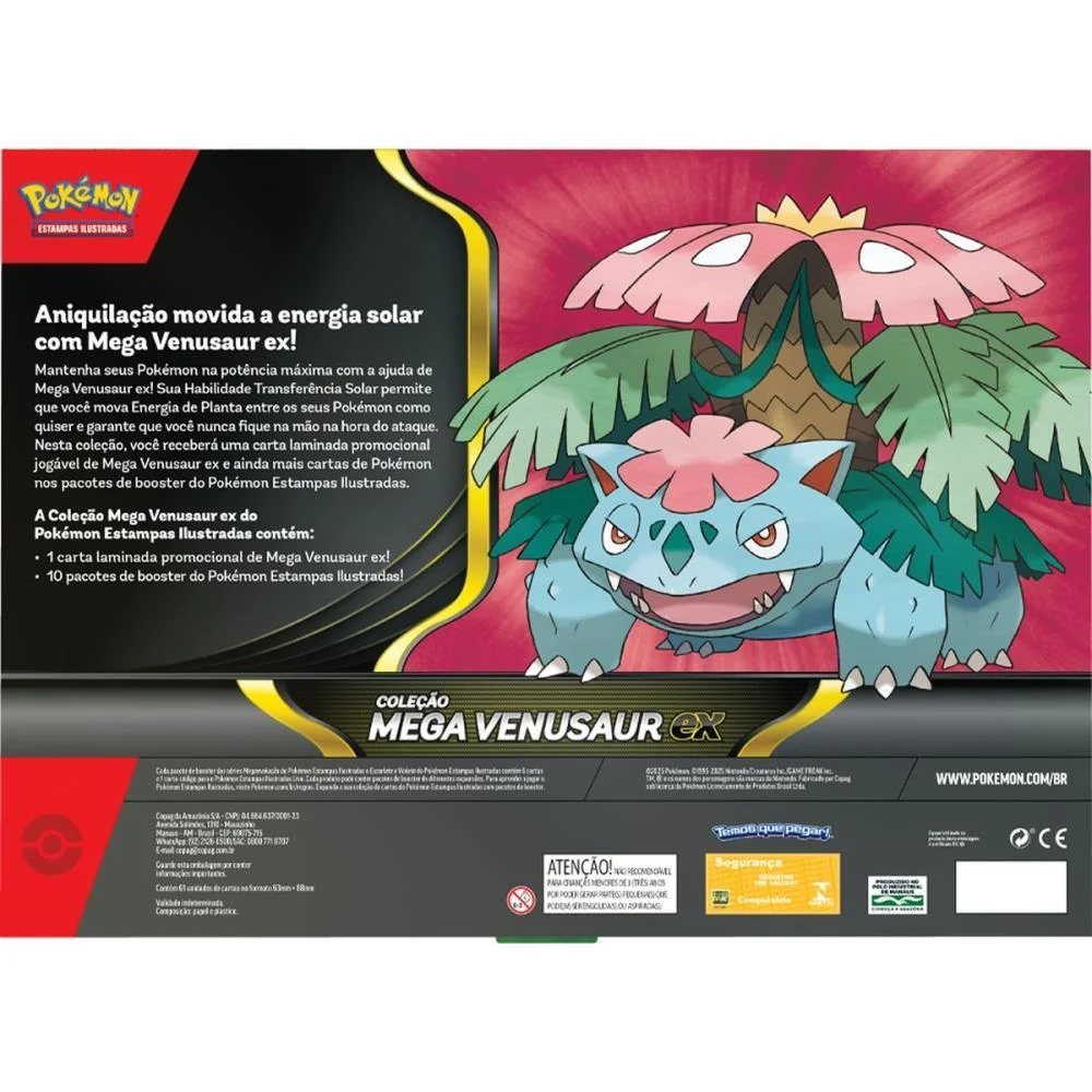 Jogo De Cartas Pokemon Box Mega Venusaur Ex Copag - imagem 4