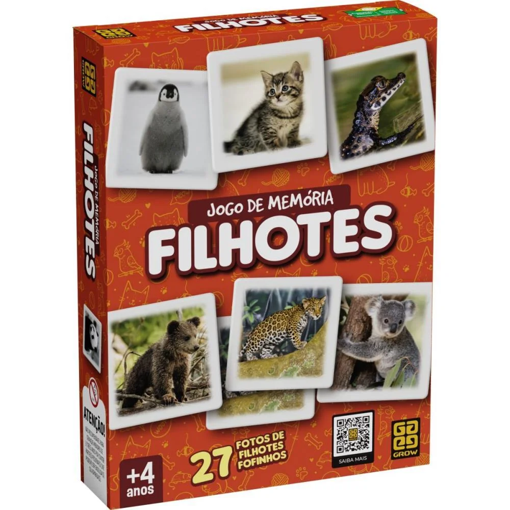 Jogo Da Memoria Filhotes 27 Pares Grow - imagem 2