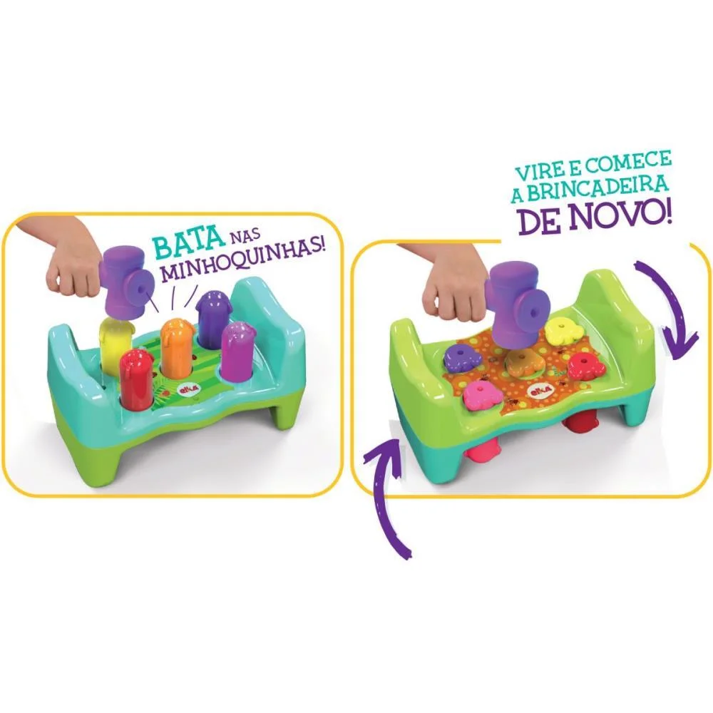 Brinquedo Para Bebe Bate Rebate Minhoquinhas Elka - imagem 2