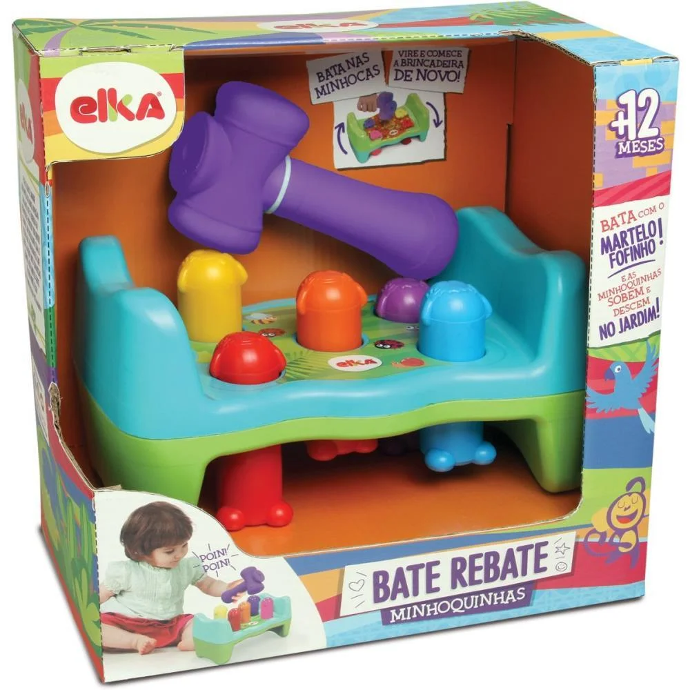 Brinquedo Para Bebe Bate Rebate Minhoquinhas Elka - imagem 5