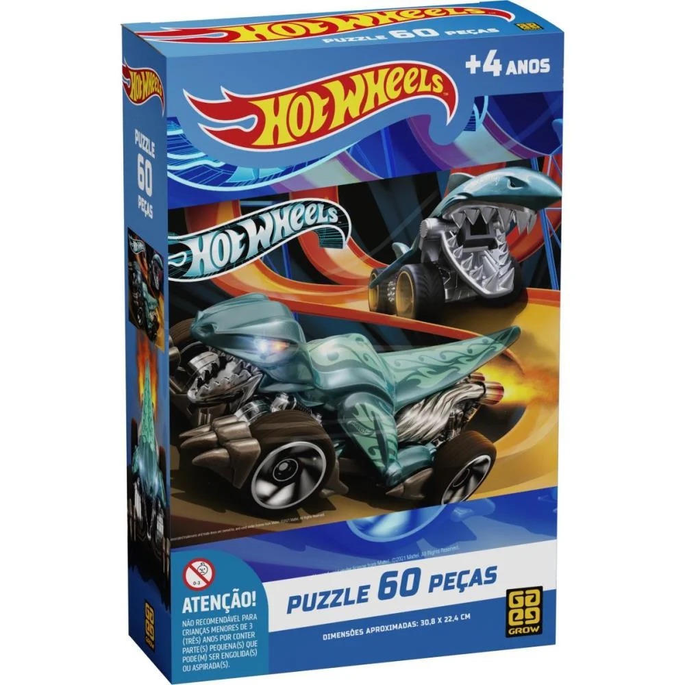 Quebra-Cabeca Cartonado Hot Wheels 60 Pecas Grow - imagem 5