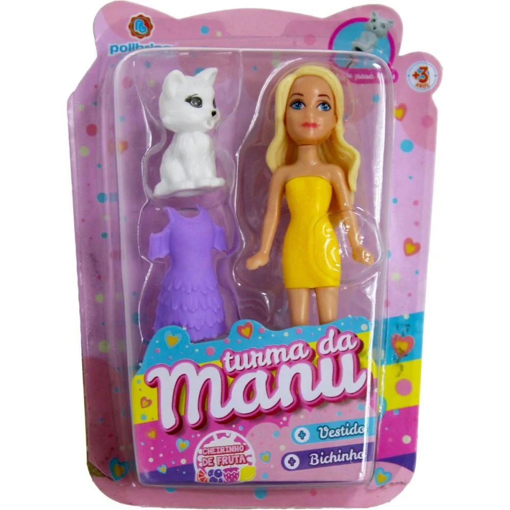 Boneca Turma Da Manu 9Cm Sortido Polibrinq C/ 24 Unidades - imagem 4