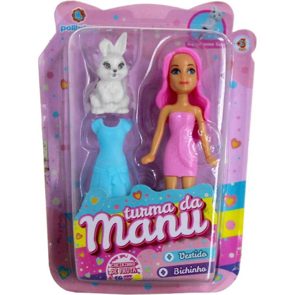 Boneca Turma Da Manu 9Cm Sortido Polibrinq C/ 24 Unidades - imagem 5