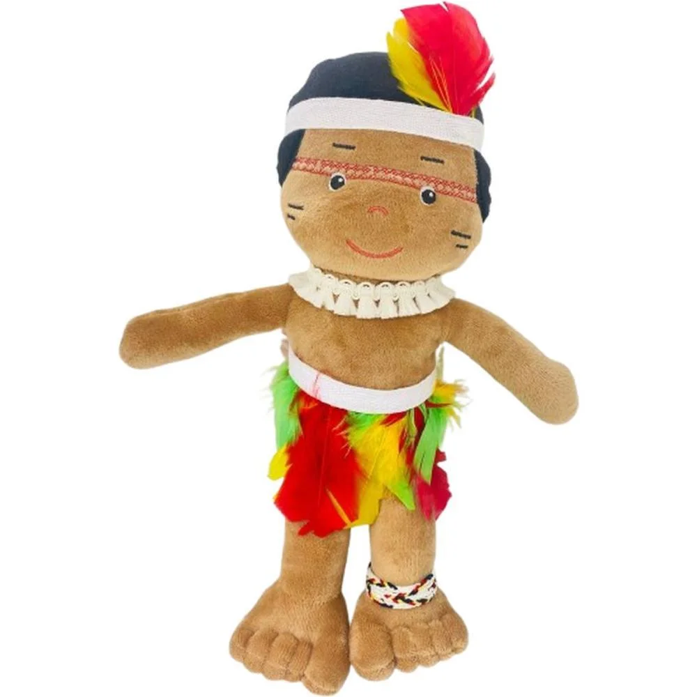 Boneca De Pelucia Indio Monan 35Cm Zip - imagem 3