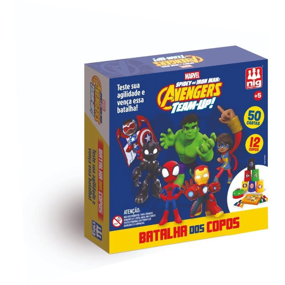 Jogo De Cartas Marvel Heroes Batalha Dos Copo Nig Brinquedos - imagem 3