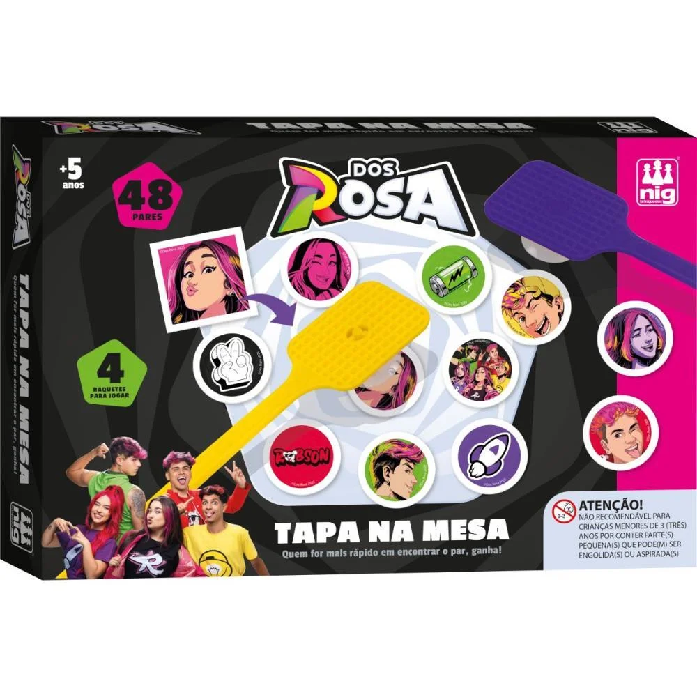 Jogo Diverso Dos Rosa Tapa Na Mesa Nig Brinquedos - imagem 2
