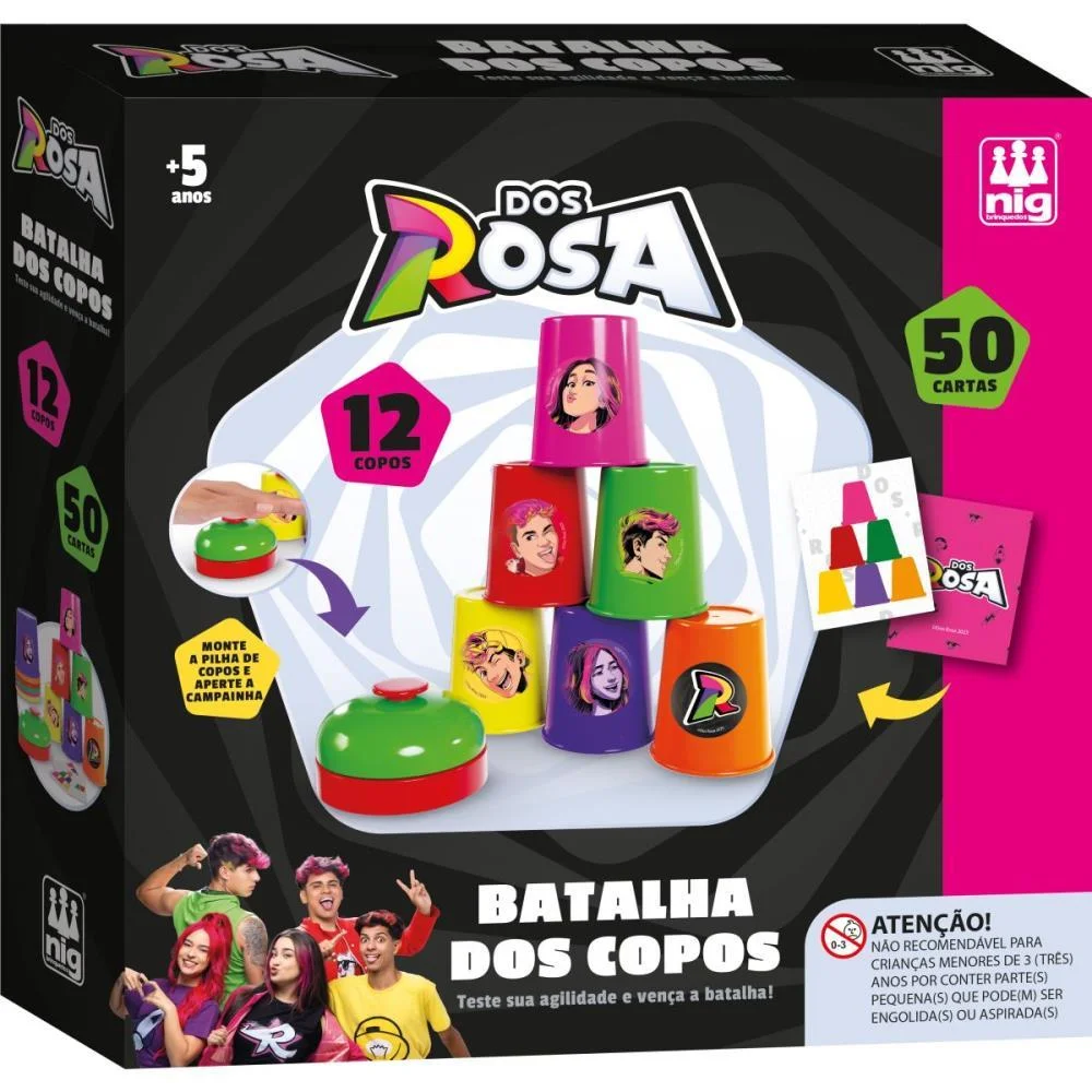 Jogo De Cartas Dos Rosa Batalha Dos Copos Nig Brinquedos - imagem 3
