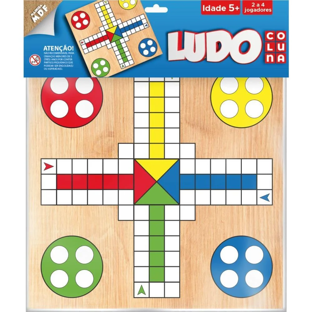 Jogo De Tabuleiro Ludo De Madeira Na Solapa Coluna - imagem 2