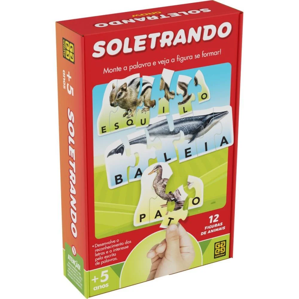 Brinquedo Pedagogico Soletrando 12 Figuras Grow - imagem 2