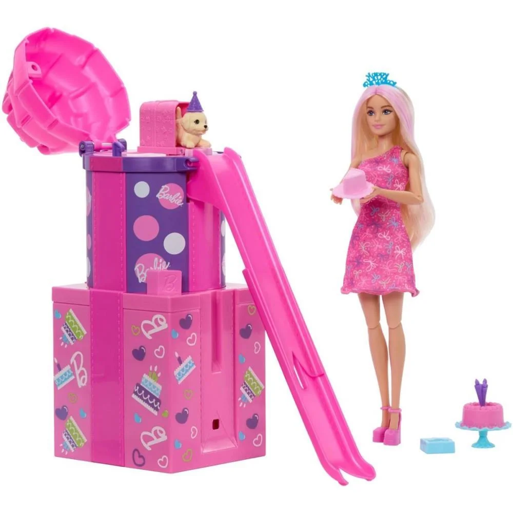 Barbie Reveal Party Unboxed Escorregador Mattel - imagem 3