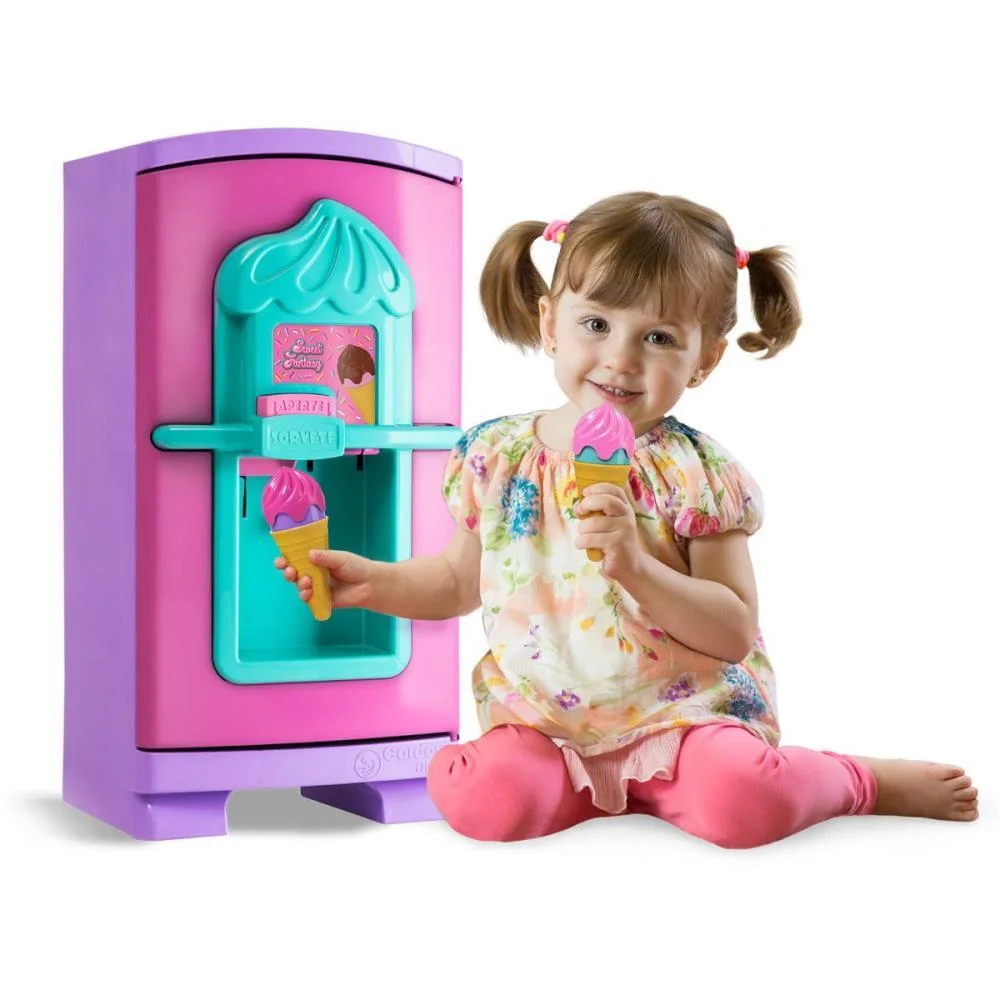 Brincando De Casinha Geladeira Gela Sorvetinho 49Cm Cardoso Toys - imagem 4