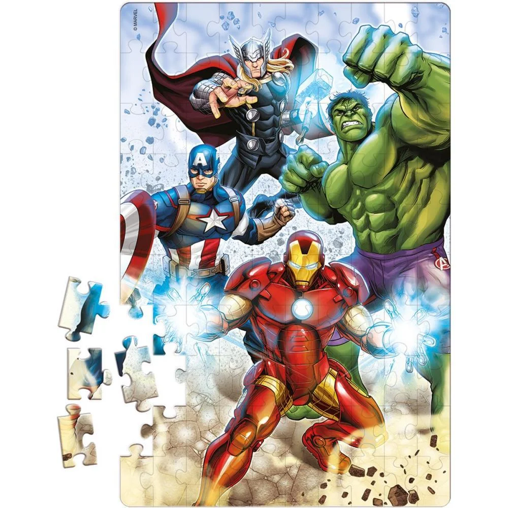 Quebra-Cabeca Cartonado Os Vingadores 100Pcs Toyster - imagem 4