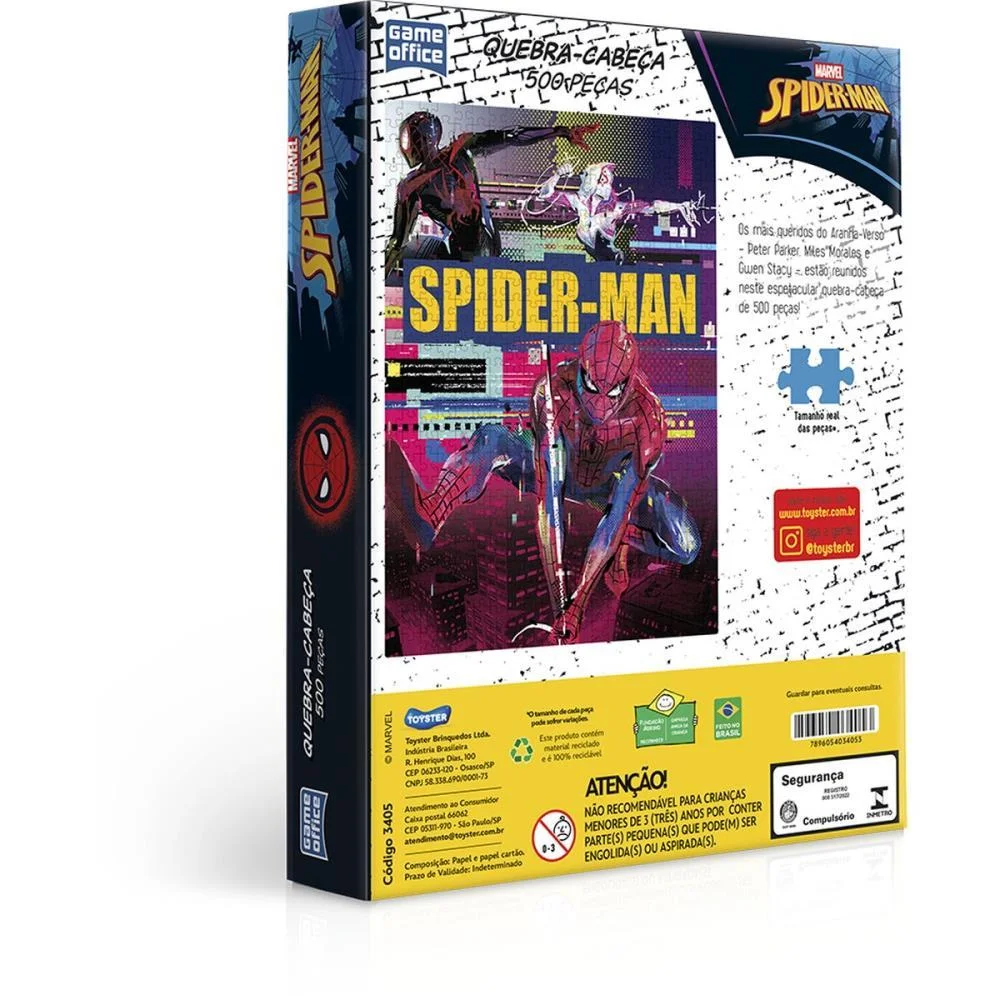 Quebra-Cabeca Cartonado Spider-Man 500 Pecas Toyster - imagem 5