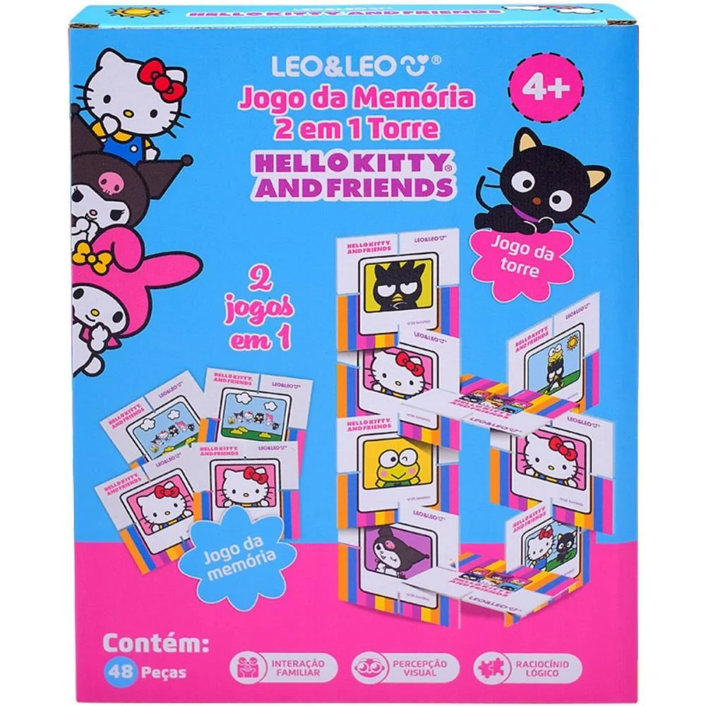 Jogo Da Memoria Hello Kitty 2X1 Torre 40 Pecas Leonora - imagem 2