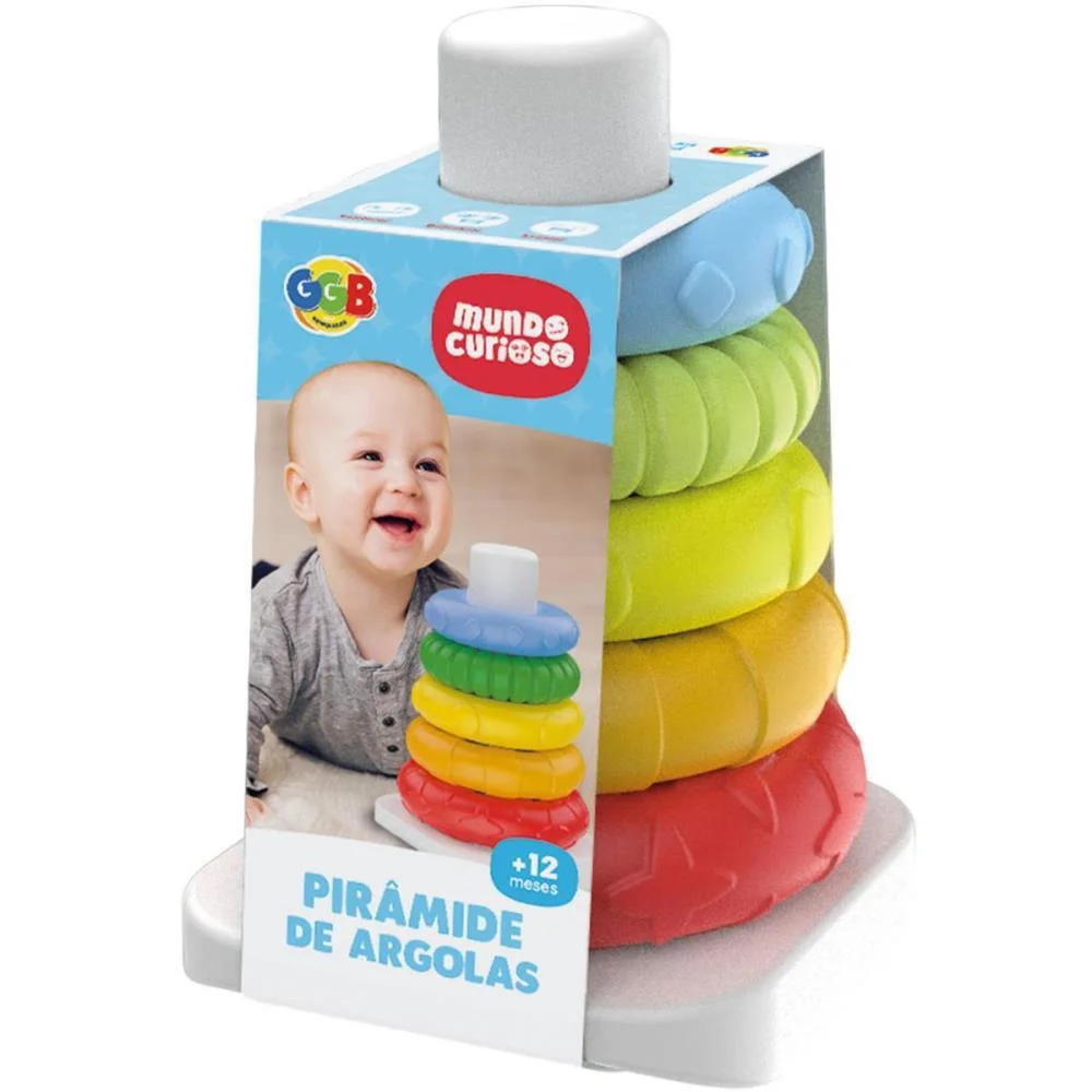 Brinquedo Para Bebe Piramide De Argolas Ggb Plast - imagem 3