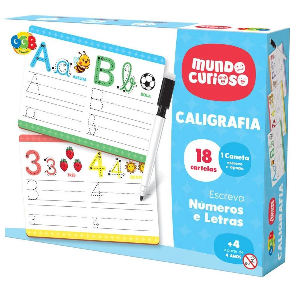 Brinquedo Pedagogico Caligrafia C/18 Cartelas Ggb Plast - imagem 3