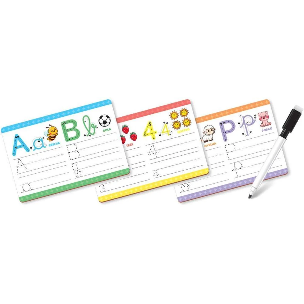 Brinquedo Pedagogico Caligrafia C/18 Cartelas Ggb Plast - imagem 4