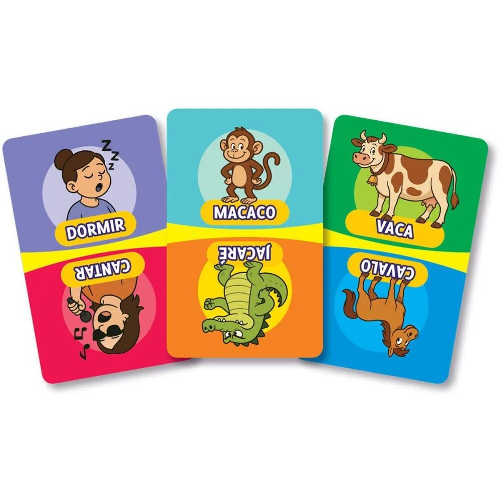 Jogo De Cartas Mimica E Sons Malucos 75Cartas Ggb Plast - imagem 3