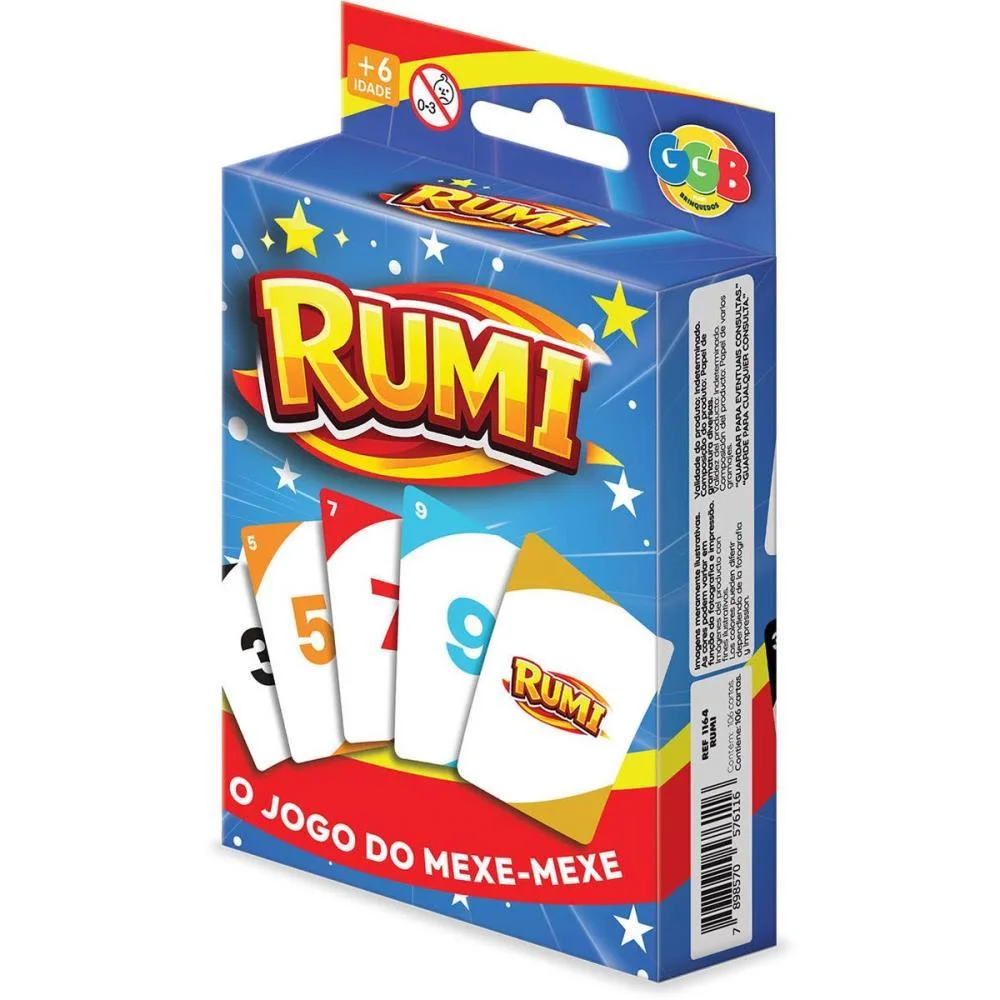 Jogo De Cartas Rumi 110 Cartas Ggb Plast - imagem 2