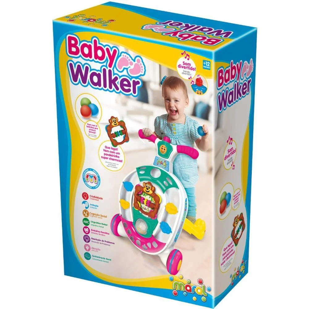 Andador Baby Walker Rosa C/Som Maral - imagem 3