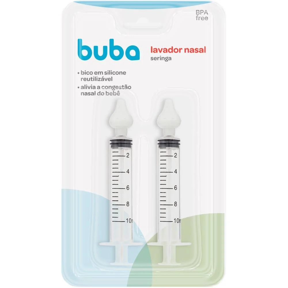 Aspirador Nasal Lavador Nasal Seringa C/02Unid Buba (Blister)