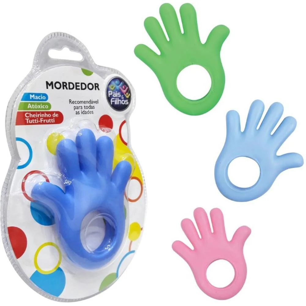 Mordedor Infantil Maozinha Sortida Pais E Filhos - imagem 3