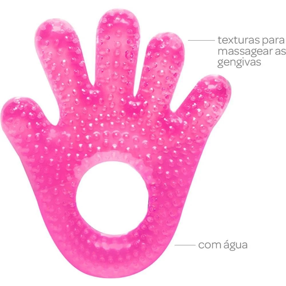 Mordedor Infantil Maozinha C/Agua Rosa Buba - imagem 5