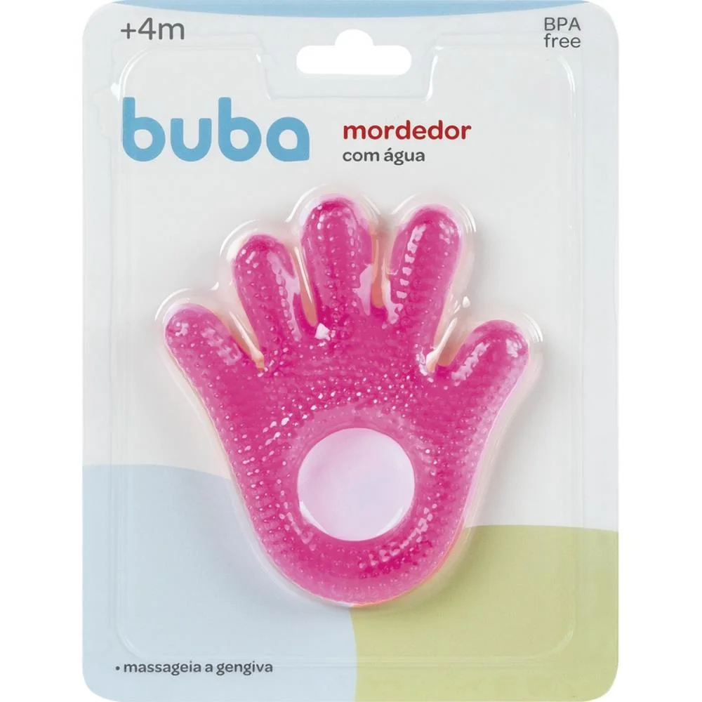 Mordedor Infantil Maozinha C/Agua Rosa Buba - imagem 6