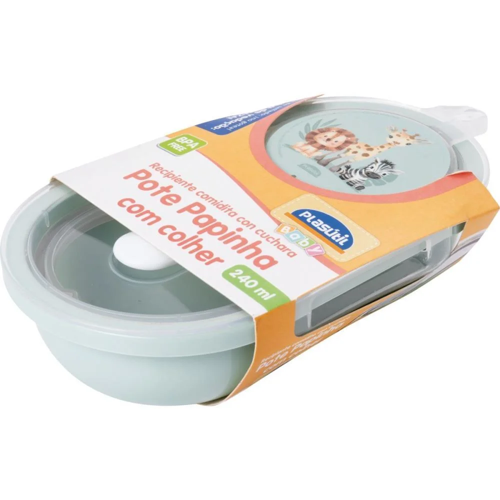 Kit Alimentacao Porta Papinha Com Colher Safar Plasutil (Kit) - imagem 2