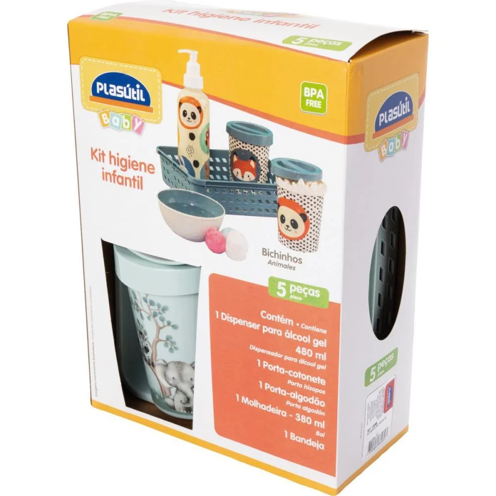 Produto Para Bebe Kit Higiene Safari 5 Pecas Plasutil (Kit) - imagem 4