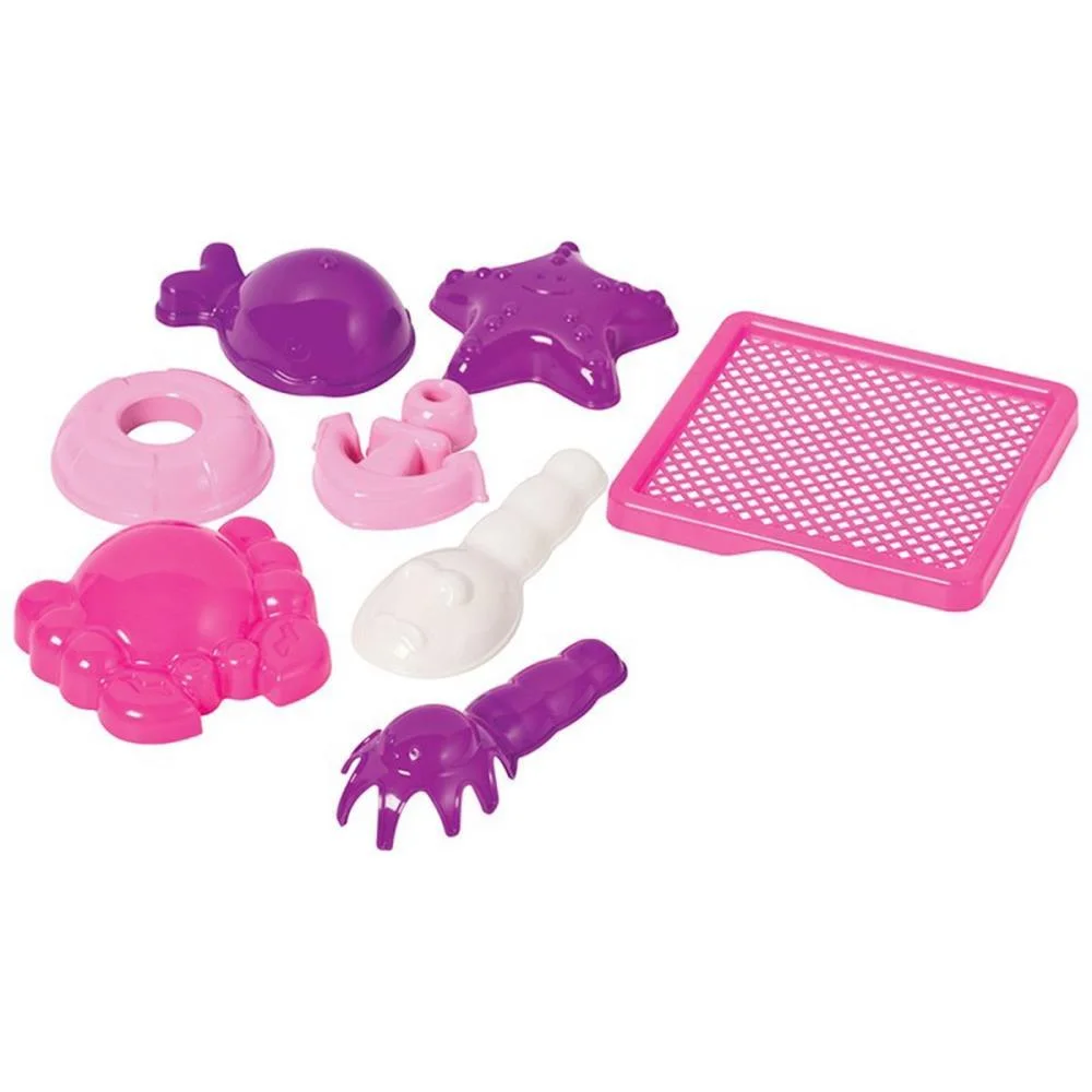 Baldinho De Praia Menina Com Moldes E Pa Merco Toys - imagem 4