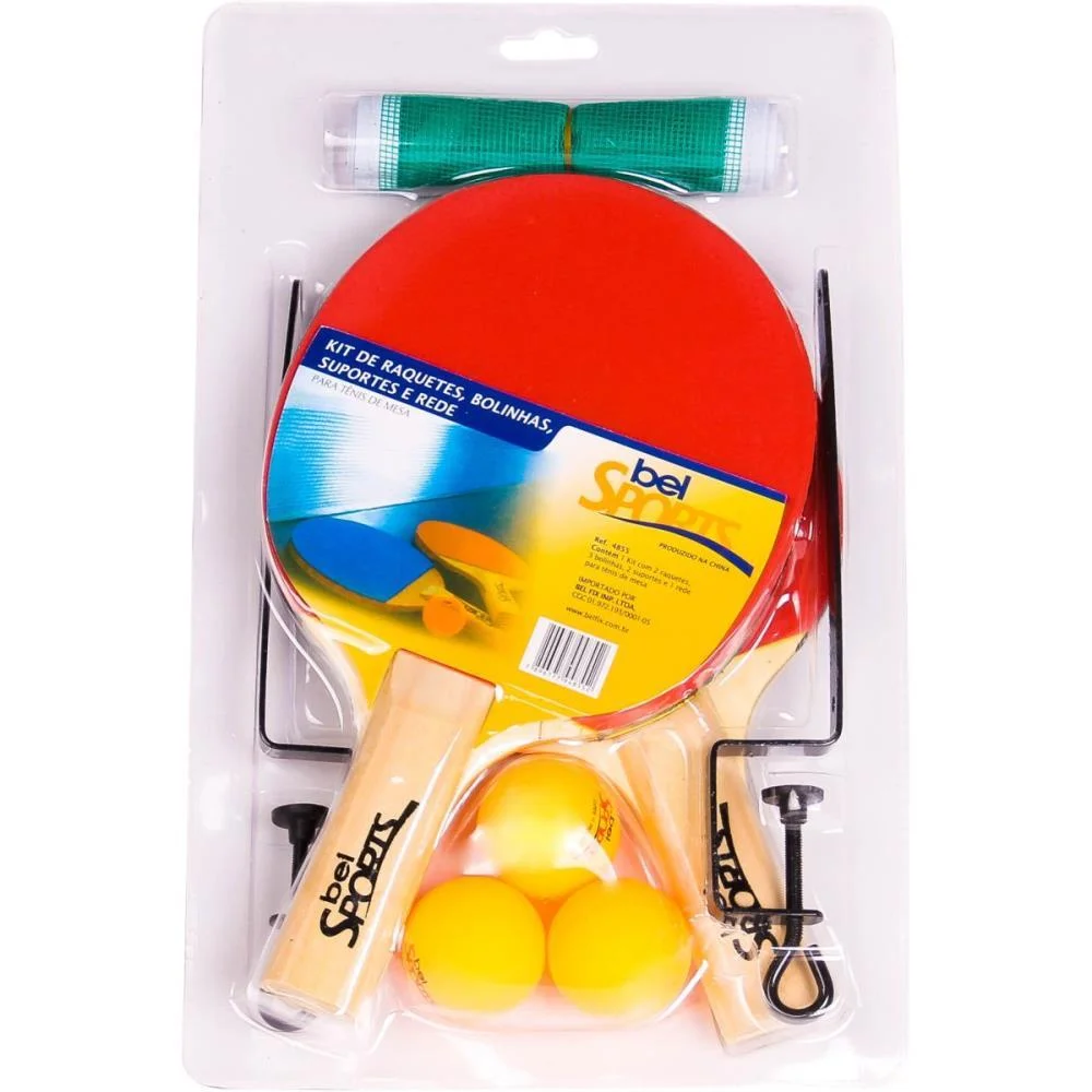 Raquete Para Ping Pong Kit C/ Raquete+3Bolas+Rede Bel (Kit) - imagem 4
