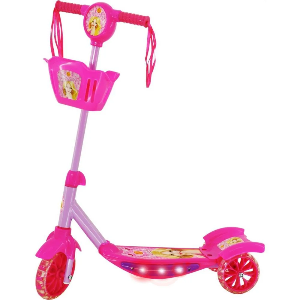 Patinete Rosa C/Luz,Som E Cesta Dm Toys - imagem 2